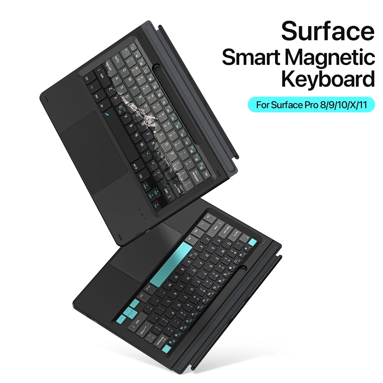 DUXDUCIS Bluetooth-Compatible Magnetic Ultra-Slim Keyboard For Microsoft Surface Pro 8/9/X/10/11 with Touchpad Backlight