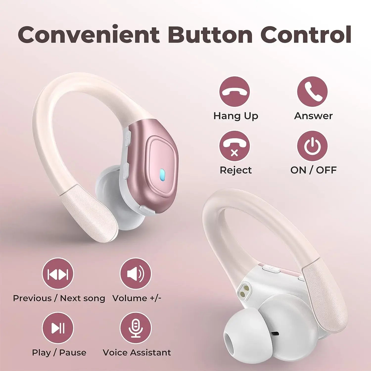 BX28 Earphones TWS Bluetooth 5.4 Wireless Sports Headphones LED Digital Display HiFi Stereo Noise Reduction Earbuds with ENC Mic