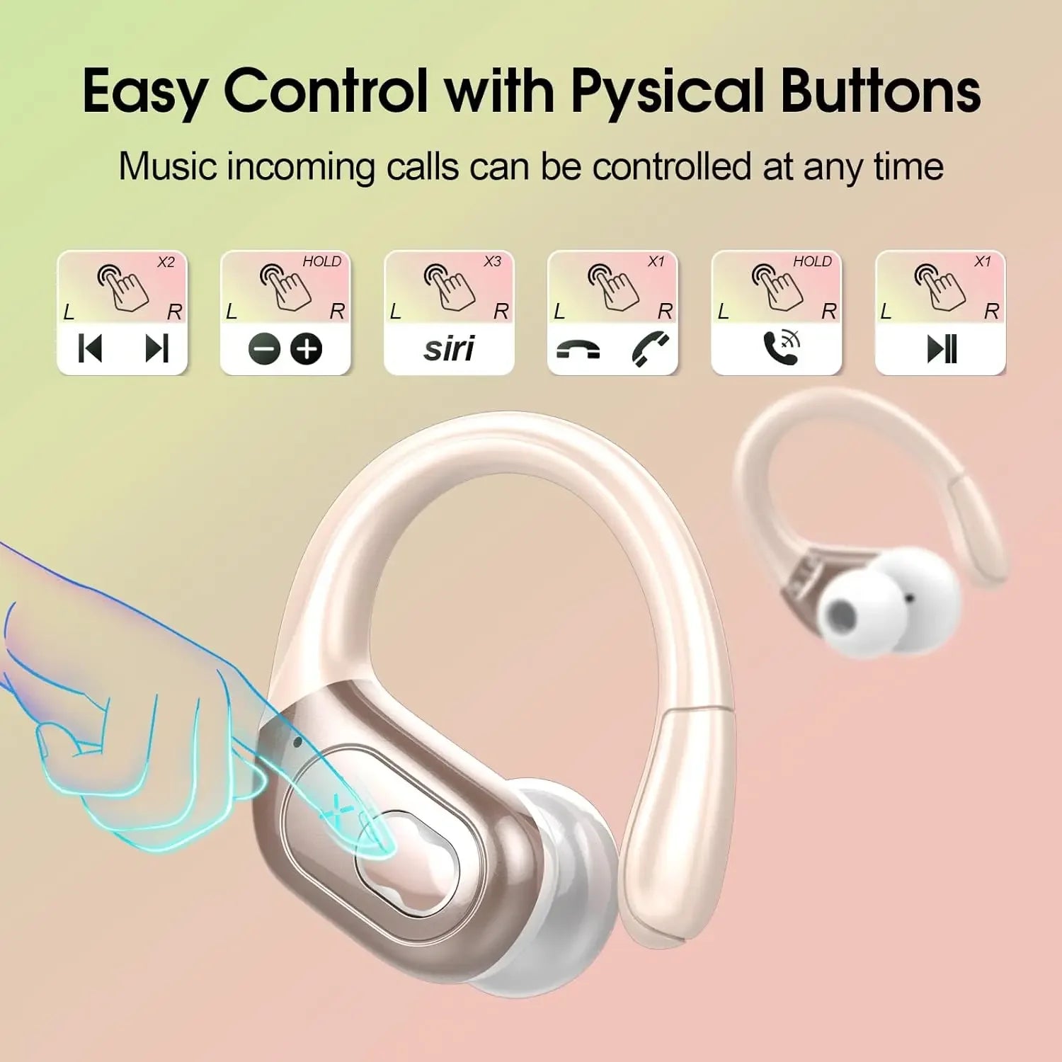 【2025 New】Bluetooth 5.4 Wireless Earbuds 75Hrs Playtime, IPX7 Waterproof Sport Earphones with ENC Mic, Noise Cancelling Headsets