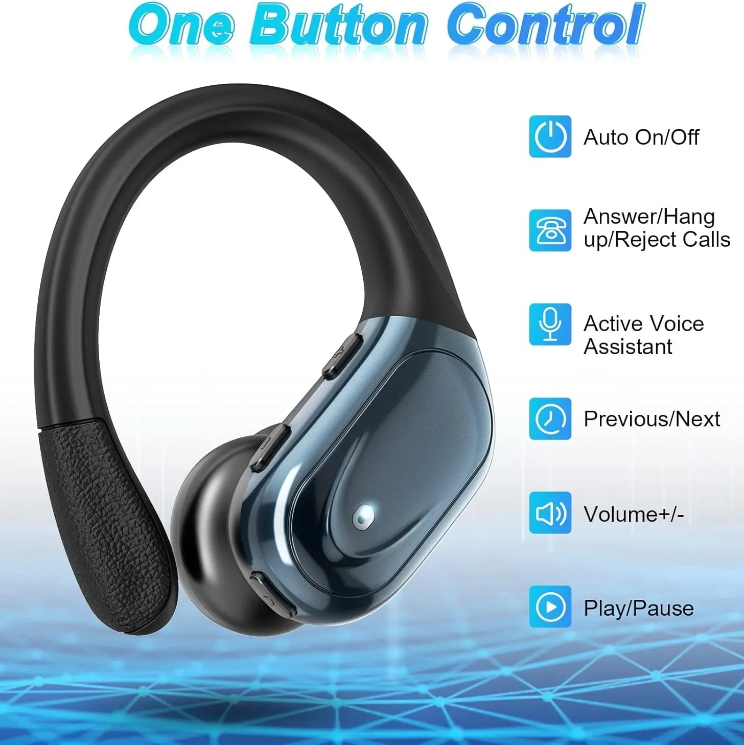 Wireless Bluetooth Headset Button Control Light Mini High Quality Earplugs Waterproof HD Sound Quality Stereo Universal Headset