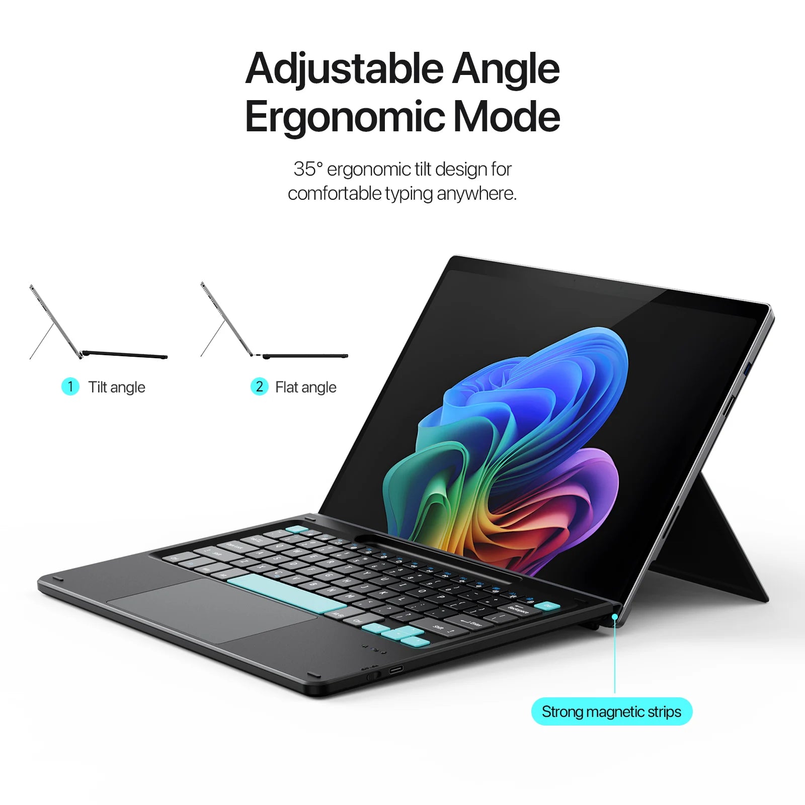 DUXDUCIS Bluetooth-Compatible Magnetic Ultra-Slim Keyboard For Microsoft Surface Pro 8/9/X/10/11 with Touchpad Backlight