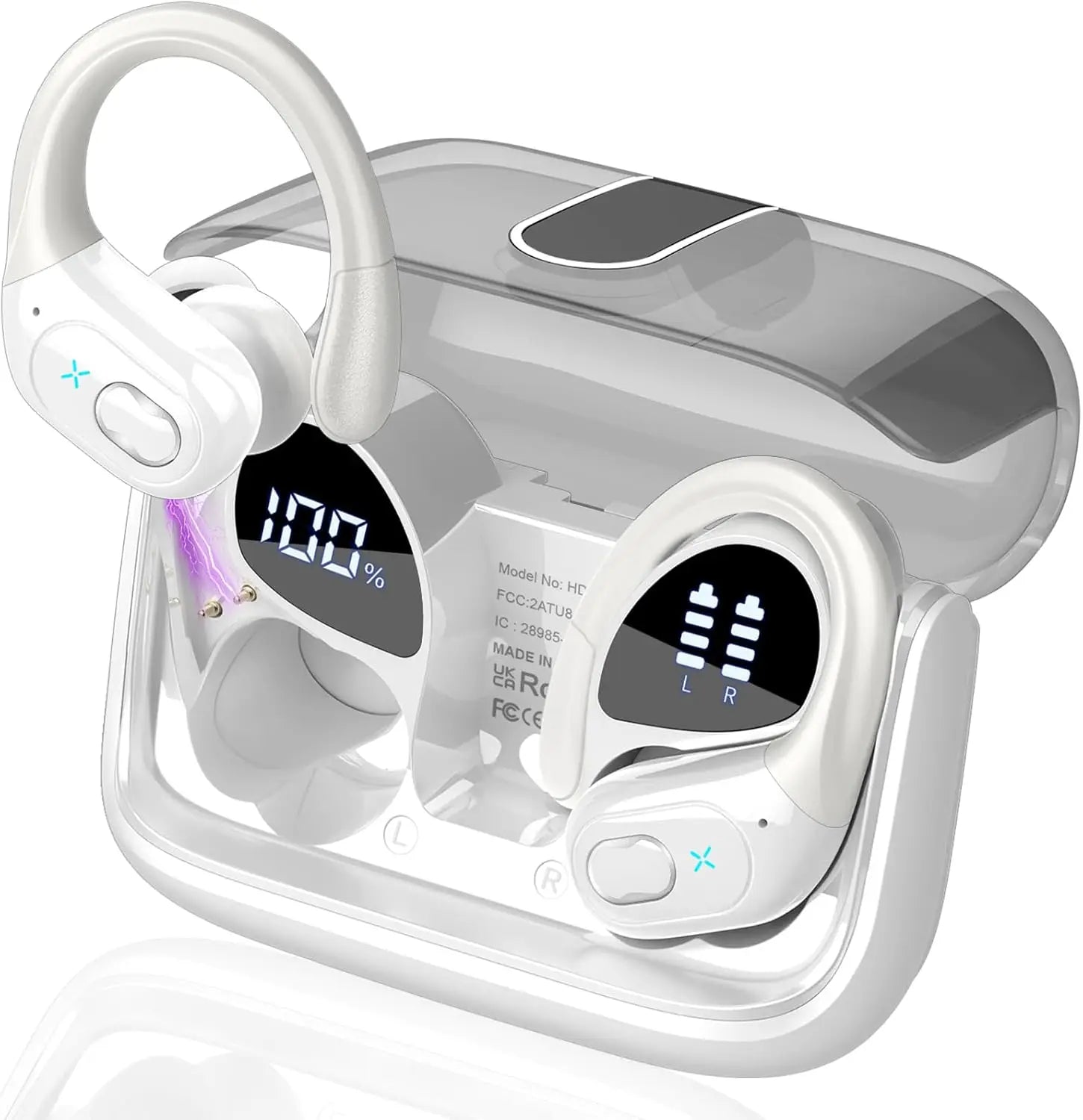 【2025 New】Bluetooth 5.4 Wireless Earbuds 75Hrs Playtime, IPX7 Waterproof Sport Earphones with ENC Mic, Noise Cancelling Headsets