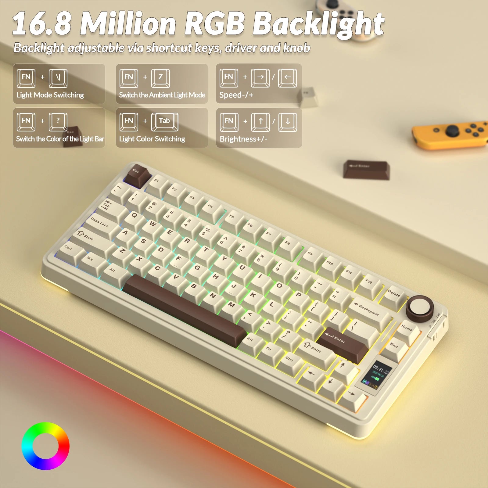 AULA S75pro Wireless Keyboard Tri-mode RGB Gaming Keyboard Hot Swap PBT Keycaps with Macro Software